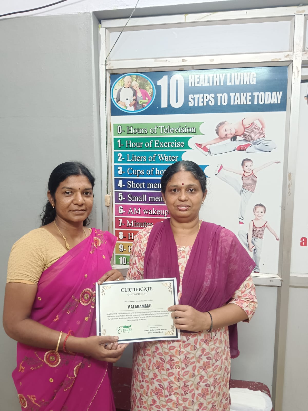 Eraagu Certificate of Completion presented to a trainee entrepreneur