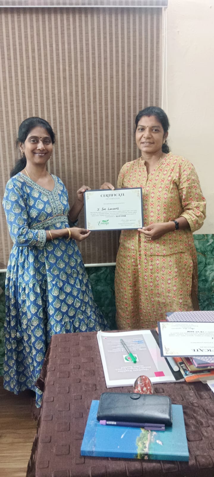 Certificate presentation