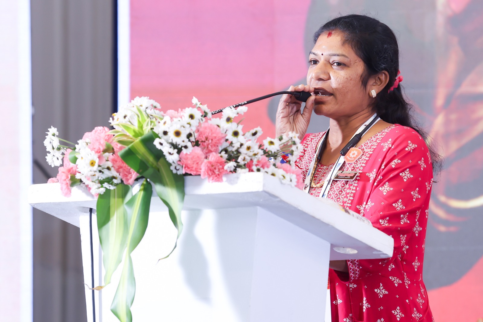 Conference podium speech